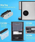 Drip tray and water tank features of the Top Rated Countertop Ice Maker Featuring Slick Self Serve Lever And Built In Self Cleaning Cycle That Whips Up Smooth Chewable Nugget Ice Fast For Any Modern Home Or Office Setup.