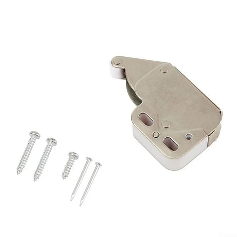 Spring Loaded Mini Tip Latch Set For Caravan Boat RV Cupboard And Cabinet Doors, Push To Close Metal Lock Catch with screws
