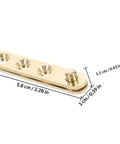 Copper Self Closing Pivot Door Hinges Set Of 8 with dimensions, showing concealed top mount design for residential use