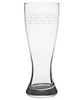 RC Aircraft Pilsner Glass Gift For RC Plane Fans And Pilots Featuring Two Types Of RC Planes For Radio Controlled Aircraft Enthusiasts And Gift Hunters, clear glass with quote.