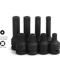 Eight Piece Socket Wrench Set Covering M12 To M18 Sockets In CR MO Steel With Durable Rust Resistant Finish, displayed in an array.