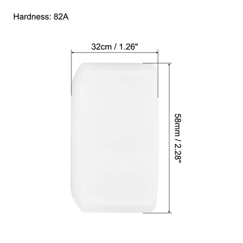 Dimensions of 32 x 58mm PU Roller Skate Wheel With 82A Hardness, White.