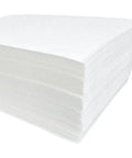 Heavyweight Oil Absorbing Pads For Garage Workshop Clean Up Oil Only Absorbent Mats 15 X 20 Inches Pack Of 50 stacked polypropylene sheets.