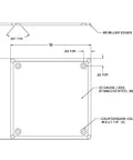 Universal Stainless Steel Access Panel Cover 10 By 10 Inch Surface Mount Cleanout Door with beveled edges and countersunk holes.