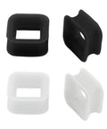 Rectangle Silicone Ear Tunnels And Plugs 00G 10MM Hollow Square Flexible Gauges Set in black and white