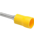 Insulated Yellow 0.11 Inch Pin Terminals Quick Disconnect Set, 50 Pack, 12-10 AWG Wire, Tin Plated Copper Crimp Connectors, PTV 5.5-13