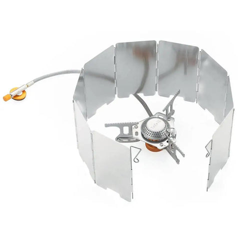 Lightweight Aluminum Windshield Plate Kit For Outdoor Cooking And Camping Grab And Go Hiking Essentials with stove setup