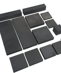 Heavy Duty Graphite Block And Plate Set For Electrodes And Molds, High Purity, Low Porosity, 5 pcs displayed in various sizes