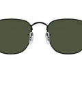 Unisex RB3857 Frank Square Sunglasses With Black Frame And G Fifteen Green Lenses, 51mm, front view focusing on lens and frame design.