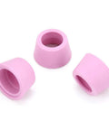 Jiawu Plasma Cutter Consumables Kit With 40 Pieces Electrode Nozzles And Ceramic Cups For CUT60 LGK60 Torch ceramic cups in pink, used for plasma cutting.
