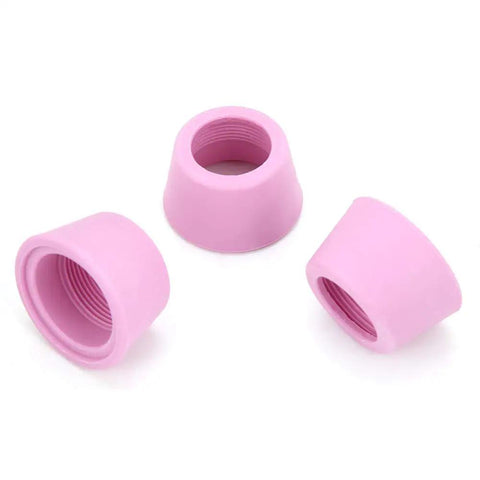 Jiawu Plasma Cutter Consumables Kit With 40 Pieces Electrode Nozzles And Ceramic Cups For CUT60 LGK60 Torch ceramic cups in pink, used for plasma cutting.