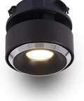 Orbit Integrated LED Flush Mount Adjustable Downlight ETL Certified 36 Degree Beam, black aluminum body view