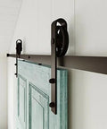 Decorative Interior Sliding Barn Door Hardware Spoke Wheel Kit For 72 Inch Doors In Oil Rubbed Bronze Includes All Mounting Hardware