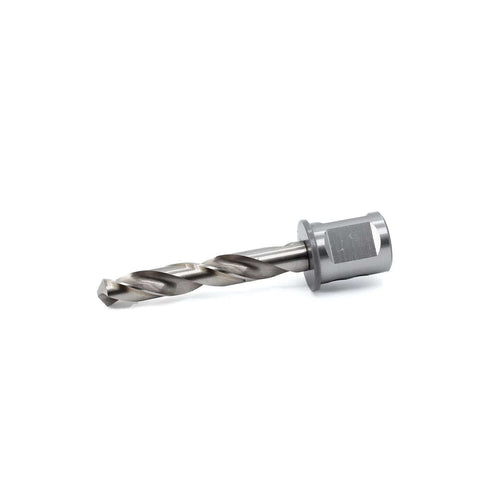 Side view of Oscarbide 3/8 in annular cutter with 3/4 in Weldon shank and 2 flats for magnetic drill press