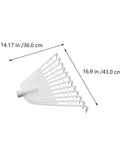 Two Pack Long Handle Gardening Rake head dimensions, 14.17 in by 16.9 in, white rake for lawn and garden leveling.