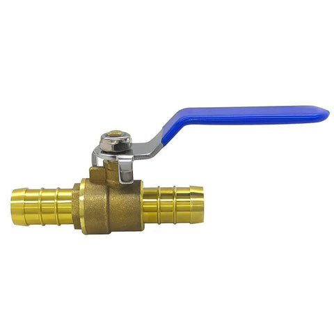 4 Pack Three Quarters Inch Pex Ball Valve Full Port Shut Off Valve Brass Water Valve With Pex Barb Fittings Side View