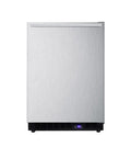 Professional Under Counter Upright Freezer Showcasing Zero Frost Headaches And Polished Stainless Steel Cladding front view.