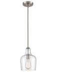 Modern Farmhouse Glass Pendant Light For Kitchen Island In Brushed Nickel Hand Blown Teardrop Shade 1 Light ETL Listed Wrought Iron Fixture Sloped Ceiling Adapter