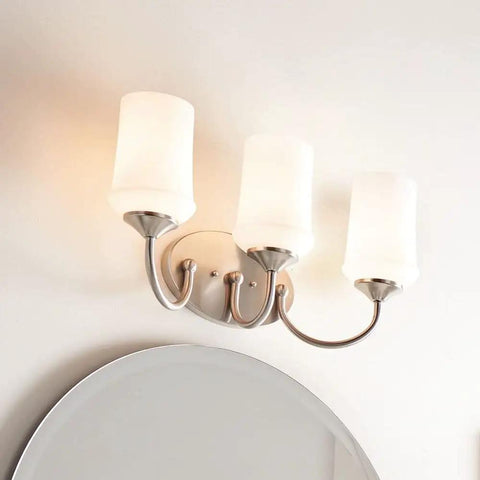 Aubrey 21 Inch 3 Light Vanity Light With Satin Etched Cased Opal Glass In Olde Bronze Finish Vintage Rustic Bathroom Vanity Fixture