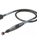 Dremel flex shaft rotary tool attachment with comfort grip and 36-inch cable, side view showing grinding wheel.