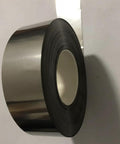 Heavy Duty Workhorse Pure Titanium Foil Sheet 0.5mm Thick By 600mm Long By 200mm Wide Silver Gray metal roll on white background.
