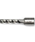 Side view of HSS annular cutter with Weldon shank, 7/16 in diameter and 2 in depth of cut