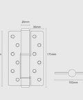 Invisible Door Hinge With Hydraulic Self Closer And Adjustable Damping Speed For Smooth Left Or Right Swing dimensions 158x175mm design