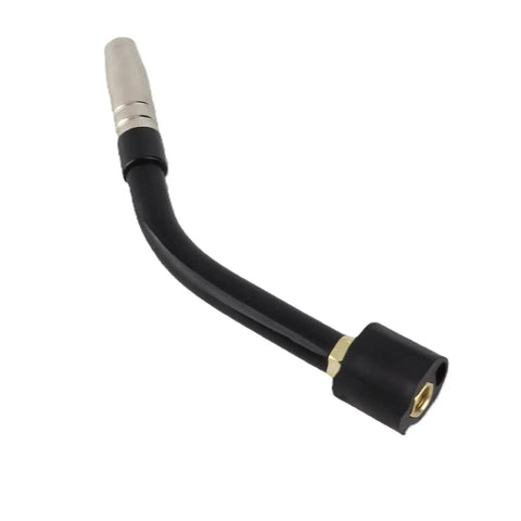 15AK Brass Solder Neck For MIG Welder High Heat Resistant Durable Consumables And Hardware Supplies For Tough Jobs, curved design with brass detail.