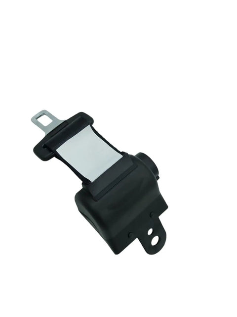 Black universal golf cart seat belt kit showing buckle detail, part of the Universal Golf Cart Seat Belt Kit Restraint System Heavy Duty Adjustable Safety Harness Built To Last For Golf Carts And UTVs Easy Install With Basic Tools Included Black.