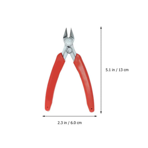 Two Pack Stainless Steel Wire Cutter Pliers With Sharp Nose For Easy Wire Cutting And Stripping, 5.1 inch size with red handles