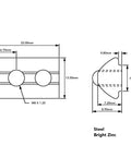 Built Tough Threaded M8 Steel Self Aligning Roll In T Nuts With Ball Spring For 15 40 Series Aluminum Extrusion dimensions diagram