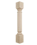 Traditional Cabinet Column 5W X 5D X 35.5H Unfinished Rubberwood Top Block 6in Bottom Block 7in Ideal For Cabinets Islands Mantels And Furniture Ready To Stain Or Paint Precision Carved Details Durable Hardwood
