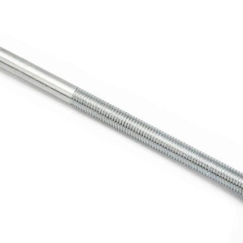 Universal Throttle Linkage Rod Kit For Classic Chevys 14.96 Inch Adjustable Accelerator Clip Made From Beefy Carbon Steel With White Zinc Plating Non Cable Linkage Works On 1967 1969 Camaro Nova Chevelle El Camino, threaded rod close-up