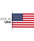 Made in USA with American flag.