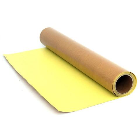36 Inch By 5 Yard Self Adhesive PTFE Fabric Sheet Roll With 5 Mil Thickness, heat resistant nonstick surface, shown unrolled