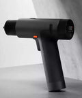 Badass Heavy Duty Brushless Cordless Drill And Screwdriver Workhorse Featuring Lightning Fast Type C Charging And Serious High Torque Output For Diy And Smart Home Projects. Side view of black drill with ergonomic grip.
