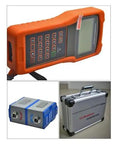 Portable Ultrasonic Flow Meter For Liquids With High Sensitivity And Digital Readouts No Contact Measurement Compact Design For Home Office Or Field Use RS232 Clamp Sensor Included Easy To Use On The Go with orange device and case