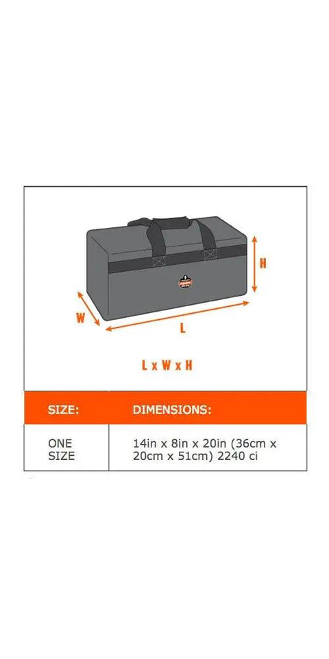 Dimensions diagram for Tough 1200D Ballistic Polyester Laptop Backpack With Water Resistant Backing Fits 14 Inch Laptops