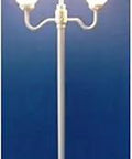 Budget Friendly Outdoor Globe Lamp Set With Bone Finish, 70 Inch Tall Street Lamp For Exterior Curb Appeal, three bulb setup