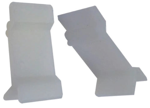 10 Pack Nylon Table Rim Clips For Glass Tops And Acrylic Tops White Removable Rim Clips in detail view