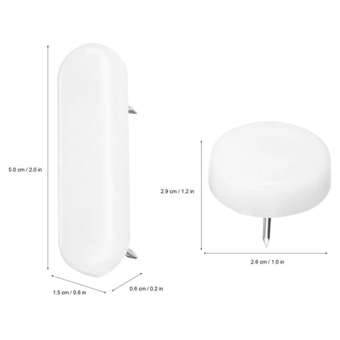 Furniture Glides For Legs And Feet With Plastic And Iron Nails Oval Or Round Shape No Scratch Floor Protection For Home And Office