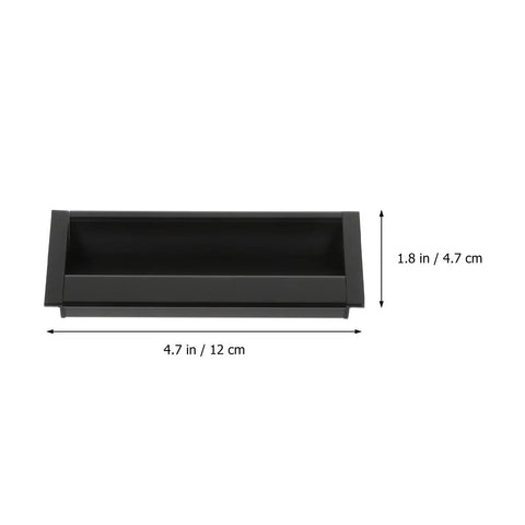 2 Pack Invisible Embedded Cabinet Handles for Flush Mount, Low Profile Black Drawer Pulls dimensions image