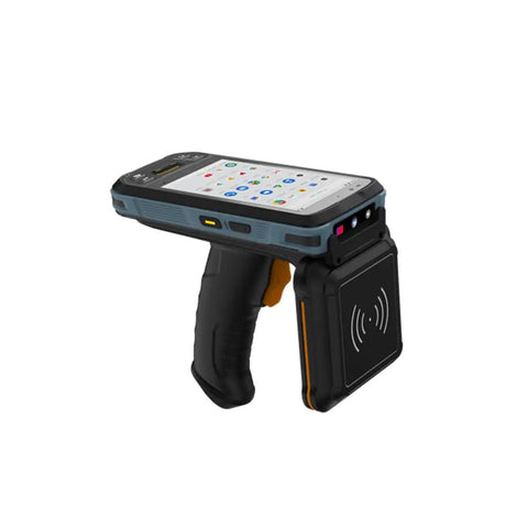 Battle Ready Android 12 Handheld PDA With Pistol Grip 1D 2D QR Barcode Scanner IP67 Rugged Waterproof device with touchscreen