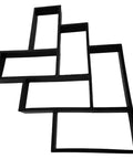 Rectangular Concrete Stepping Stone Mold For DIY Garden Pathway Reusable Plastic Paving Mold For Easy Outdoor Landscaping Walkways And Patio Projects Ultimate DIY Friendly Stone Maker For Fast Concrete Stepping Stone Creation, black interlocking design, front view.