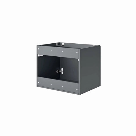 Vitality 24 Inch Gray Bathroom Vanity Cabinet With Modern Clean Lines And Durable MDF Melamine Finish And Ample Interior Storage Sink Basin Not Included