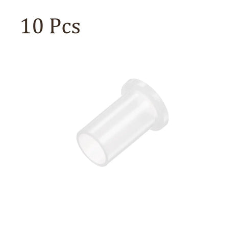 Flanged Sleeve Bearing Set, 10 Pcs, 8mm x 9.55mm x 17.5mm Nylon Oilless Bushing for Machinery and Equipment, White