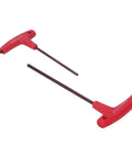 Premium S2 Steel Hex Key Set With T Handle Tools For Automotive Repair And Machinery Maintenance, Featuring Rust Coating And Durable Metric Wrench Kit That Slays Any Tight Bolt Job. Red T-handle hex key set with long steel shafts