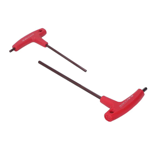 Premium S2 Steel Hex Key Set With T Handle Tools For Automotive Repair And Machinery Maintenance, Featuring Rust Coating And Durable Metric Wrench Kit That Slays Any Tight Bolt Job. Red T-handle hex key set with long steel shafts