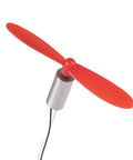 4 Pack 716 Brushed Motors Set 3.7V 45000 RPM with red 75mm propeller for FPV RC Quadcopters, close-up view