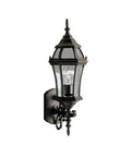 Townhouse Aluminum Outdoor Wall Sconce Lighting For Killer Curb Appeal, 30.5 Inch Tall, Black Painted Finish, Exterior Wall Mount